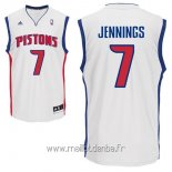 Maillot Detroit Pistons No.7 Brandon Jennings Blanc