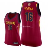 Maillot Femme Cleveland Cavaliers NO.16 Cedi Osman Rouge Icon Patch Finales Champions 2018