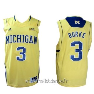 Maillot NCAA Michigan No.3 Trey Burke Jaune