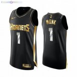 Maillot Charlotte Hornets Nike NO.1 Malik Monk Noir Or 2020-21