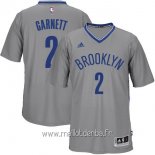 Maillot Brooklyn Nets Manche Courte No.2 Kevin Garnett Gris