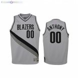 Maillot NBA Enfant Earned Edition Portland Trail Blazers NO.00 Carmelo Anthony Gris 2021