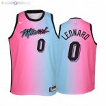 Maillot Enfant Miami Heat NO.0 Meyers Leonard Bleu Rose Ville 2020-21