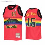 Maillot NBA Enfants Nuggets NO.15 Carmelo Anthony Rouge Throwback 2021