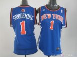 Maillot Femme New York Knicks NO.1 Amar'e Stoudemire Bleu Orange
