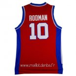 Maillot Detroit Pistons No.10 Dennis Rodman Retro Rouge