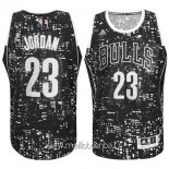 Maillot Chicago Bulls Ville Lumières No.23 Jordan Noir