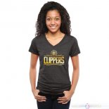 T-Shirt Femme Los Angeles Clippers Noir Or