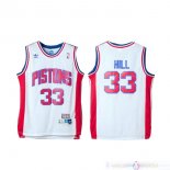 Maillot Detroit Pistons NO.33 Grant Hill Retro Blanc