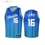 Maillot NBA Enfants Hornets NO.16 Scottie Lewis Vert Bleu 2021