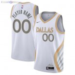 Maillot NBA Dallas Mavericks NO.00 Personnalisé Blanc Ville 2020-21