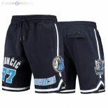 Pantalon Dallas Mavericks NO.77 Luka Doncic Bleu Blanc