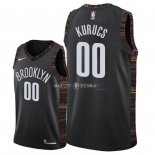 Maillot Brooklyn Nets Nike NO.0 Rodions Kurucs Nike Noir Ville 2018/2019