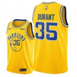 Maillot Golden State Warriors Nike NO.35 Kevin Durant Jaune Ville 2018/19