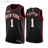 Maillot NBA Nike New York Knicks NO.1 Obi Toppin Nike Noir Ville 2021-22