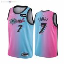 Maillot NBA Nike Miami Heat NO.7 Kyle Lowry Bleu Rose Ville 2021-22