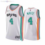 Maillot NBA Nike San Antonio Spurs NO.4 Derrick White 75th Blanc Ville 2021-22