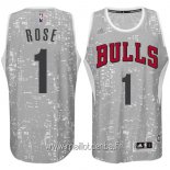 Maillot Chicago Bulls Ville Lumières No.1 Rose Blanc