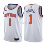 Maillot New York Knicks Nike NO.1 Emmanuel Mudiay Blanc Association
