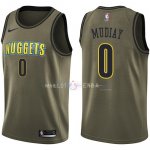 Maillot Service De Salut Denver Nuggets NO.0 Emmanuel Mudiay Nike Armée verte 2018