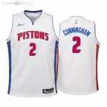 Maillot NBA Enfants Pistons NO.2 Cade Cunningham Blanc Association 2021