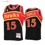 Maillot NBA Enfants Hawks NO.15 Clint Capela Noir Throwback 2021