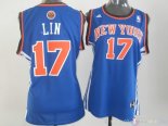 Maillot Femme New York Knicks NO.17 Jeremy Lin Bleu