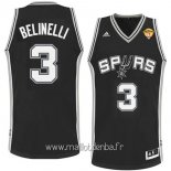 Maillot San Antonio Spurs Finales No.3 Belinelli Noir