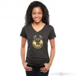 T-Shirt Femme Milwaukee Bucks Noir Or