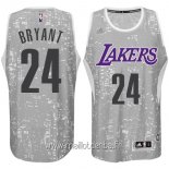 Maillot L.A.Lakers Ville Lumières No.24 Bryant Gris