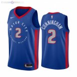 Maillot NBA Nike Detroit Pistons NO.2 Cade Cunningham Nike Bleu Ville 2021-22