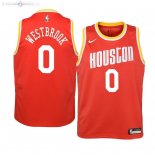 Maillot NBA Enfant Houston Rockets NO.0 Russell Westbrook Orange Hardwood Classics 2019-20