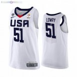 Maillot Copa Mundial de Baloncesto FIBA 2019 USA NO.51 Kyle Lowry Blanc