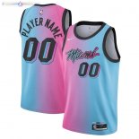 Maillot NBA Miami Heat NO.00 Personnalisé Bleu Rose Ville 2020-21