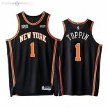 Maillot NBA Nike New York Knicks NO.1 Obi Toppin 75th Noir Ville 2021-22