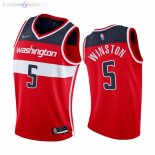 Maillot NBA Nike Washington Wizards NO.5 Cassius Winston 75th Season Diamant Rouge Icon 2021-22