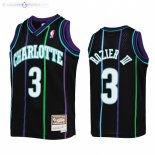 Maillot NBA Enfants Hornets NO.3 Terry Rozier III Noir Throwback