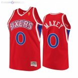 Maillot NBA Philadelphia 76ers NO.0 Tyrese Maxey Rouge Throwback 2021