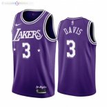 Maillot NBA Nike Los Angeles Lakers NO.3 Anthony Davis Nike Pourpre Ville 2021-22
