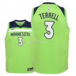 Maillot Enfants Minnesota Timberwolves NO.3 Jared Terrell Vert Statement 2018