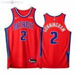 Maillot NBA Nike Detroit Pistons NO.2 Cade Cunningham 75th Rouge Ville 2021-22