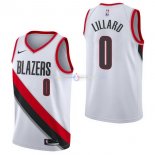 Maillot Portland Trail Blazers Nike NO.0 Damian Lillard Blanc Association