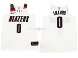 Maillot Portland Trail Blazers Nike NO.0 Damian Lillard Tout Blanc