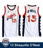 Maillot 1996 USA Shaquille O'neal No.13 Blanc