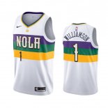 Maillot New Orleans Pelicans Nike NO.1 Zion Williamson Nike Blanc Ville 2019-20