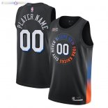 Maillot NBA New York Knicks NO.00 Personnalisé Noir Ville 2020-21