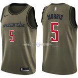 Maillot Service De Salut Washington Wizards NO.5 Markieff Morris Nike Armée verte 2018