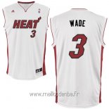 Maillot Miami Heat No.3 Dwyane Wade Blanc Rouge