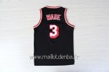 Maillot Miami Heat No.3 Dwyane Wade Retro Noir