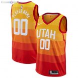 Maillot NBA Utah Jazz NO.00 Personnalisé Jaune Ville 2019-20